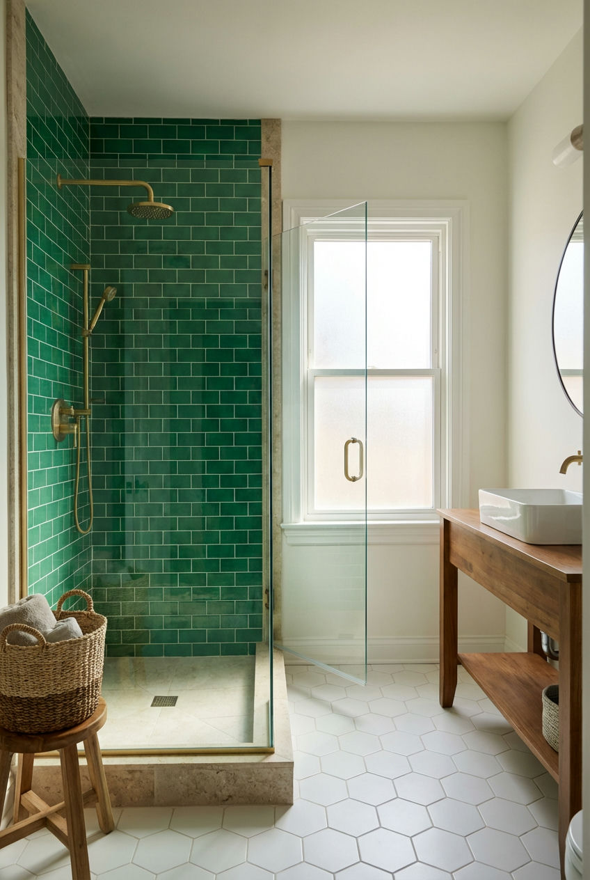 Colourful Tile Shower