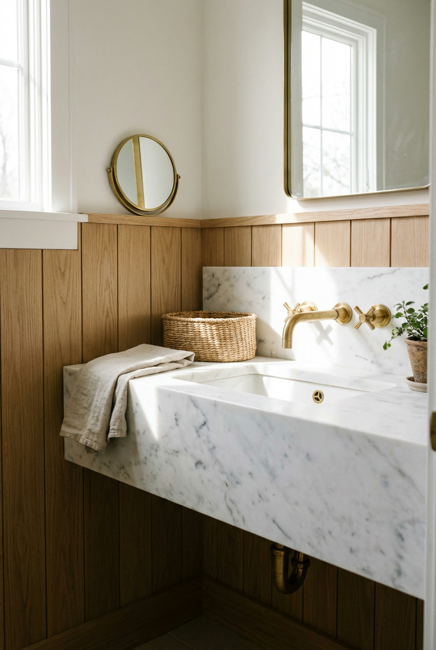 Timeless Marble & Warm Wood