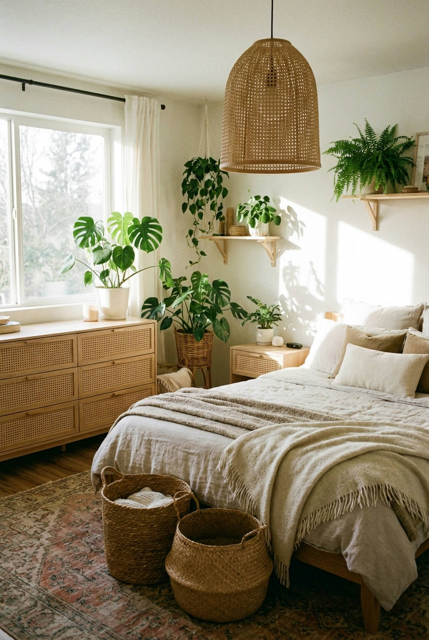 Cozy Cane and Woven Elements