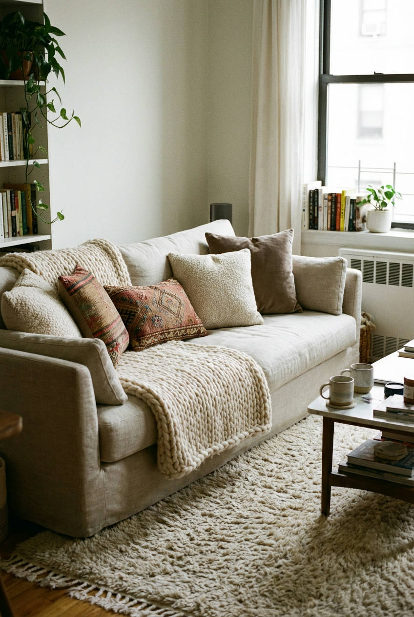 Layered Textiles for a Cozy Feel