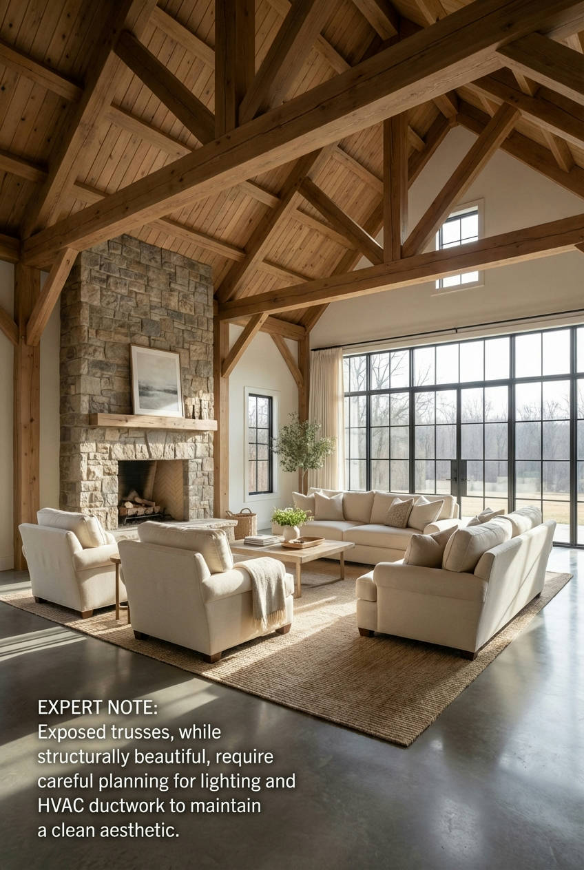 Vaulted-Ceilings-with-Exposed-Trusses