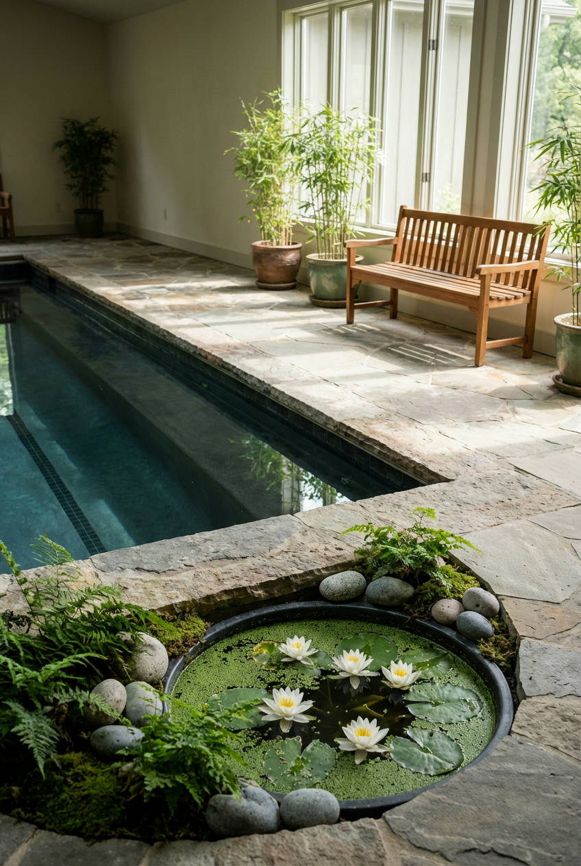 Zen Pond with Aquatic Plants