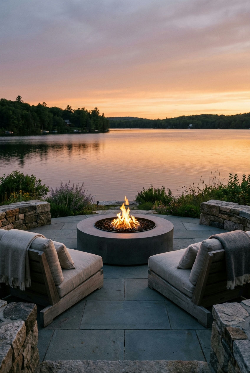 Lakeside Fire Pit with View