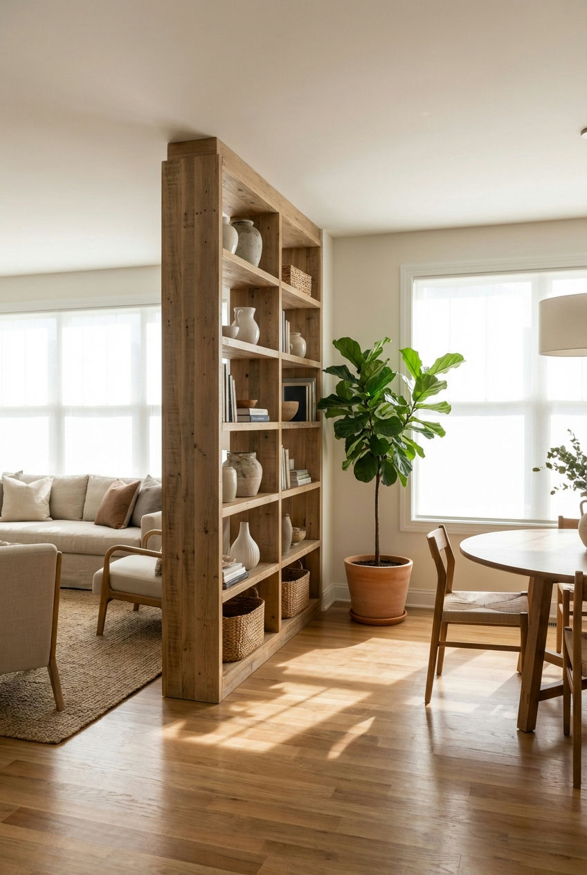 Artfully Partitioned Open-Plan Living