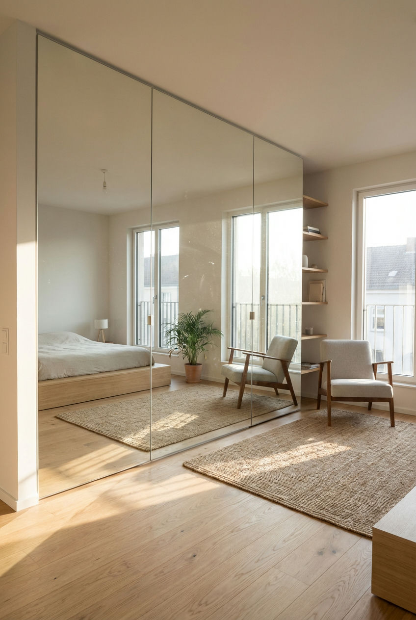 Mirror Walls for Expansive Feel