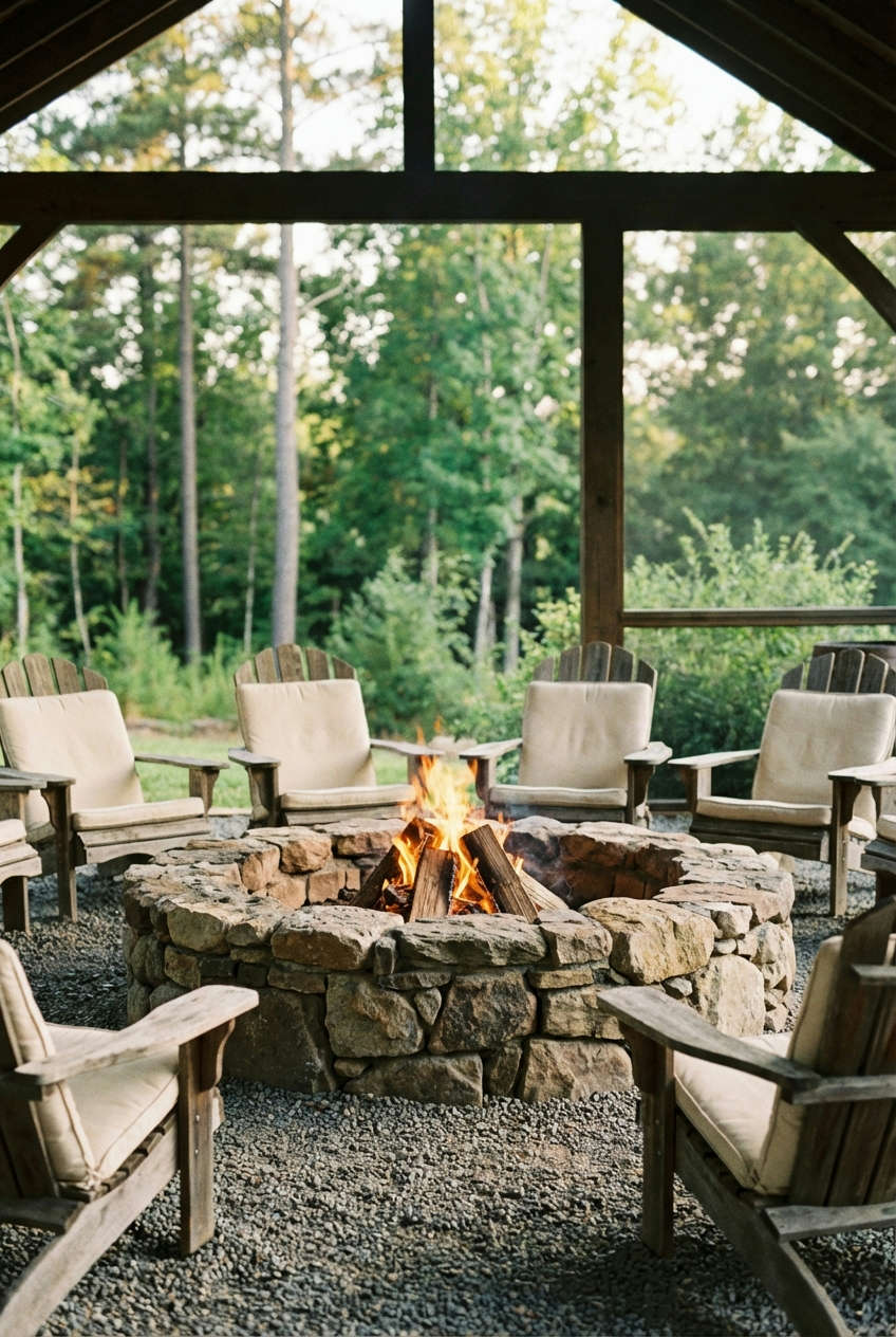 Rustic Stone Hearth