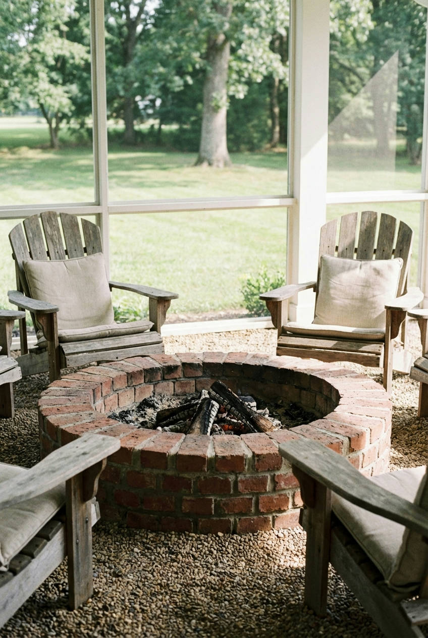 Fire Pit with Adjoining Bar