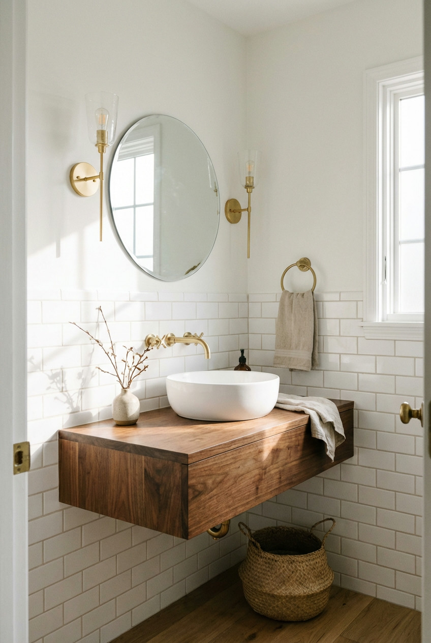 Sleek White & Wood Glam