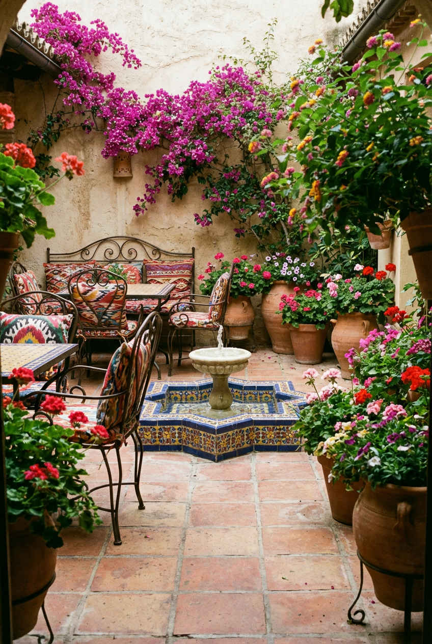 Vibrant Spanish Courtyard
