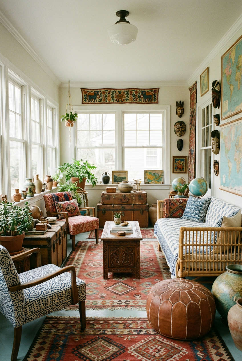 Eclectic Global Sunroom