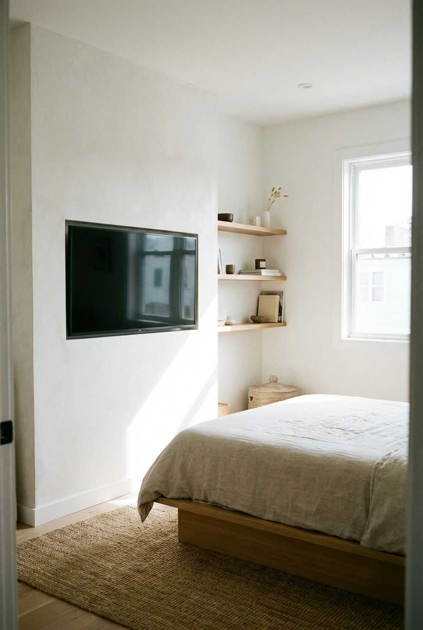 Wall-Mounted-TV-with-Cable-Management