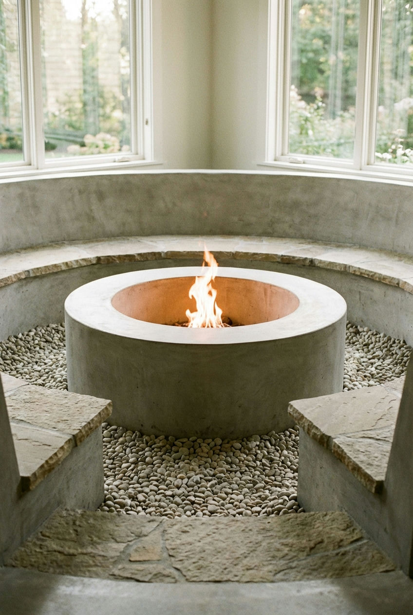 Minimalist Fire Pit Circles