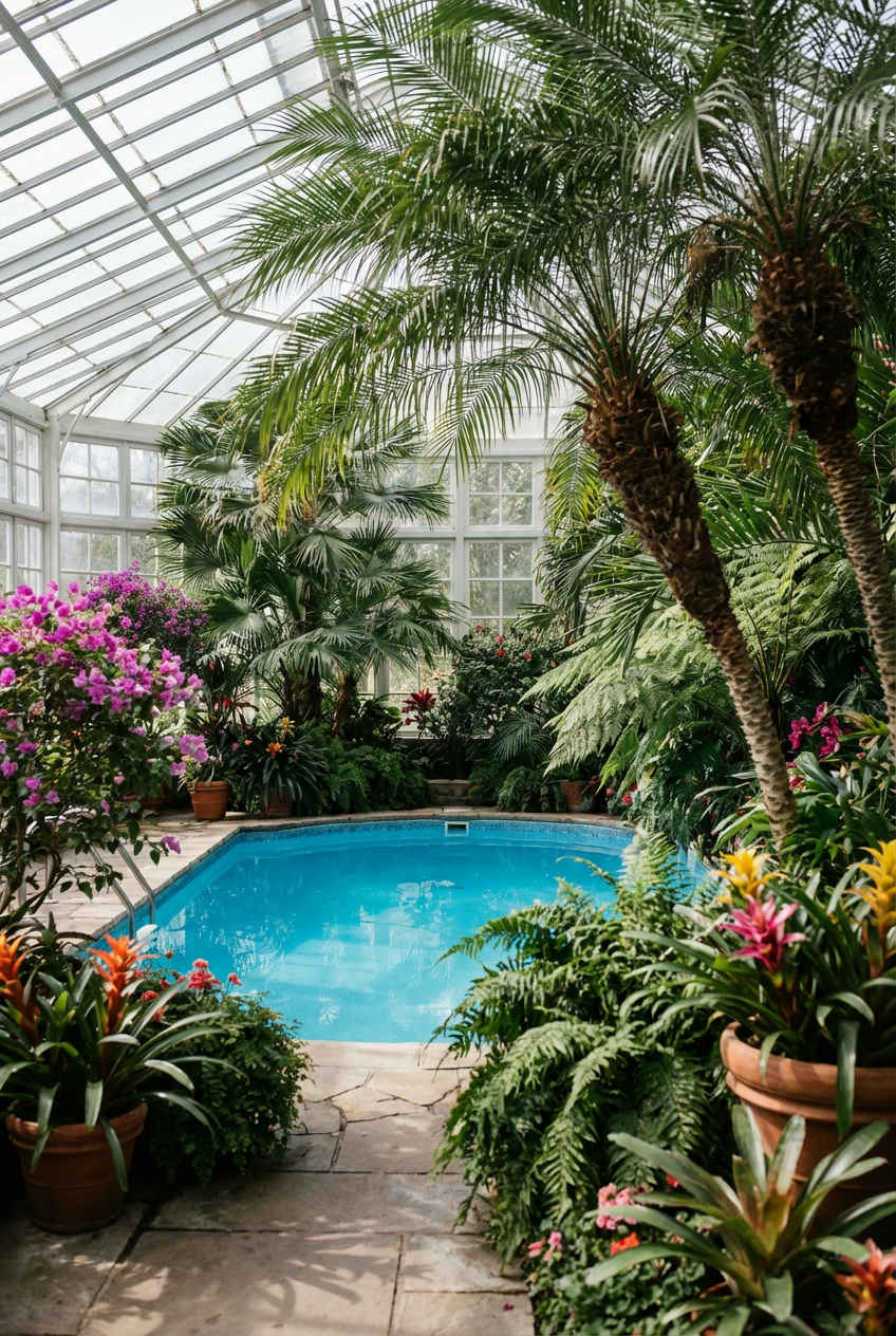 Lush Tropical Garden Pool Surround