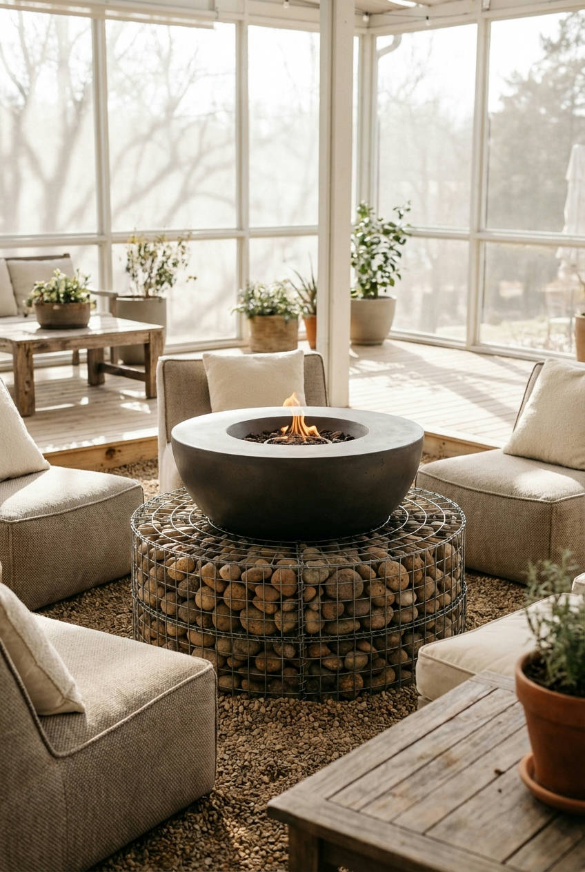 Fire Pit with Sculptural Elements