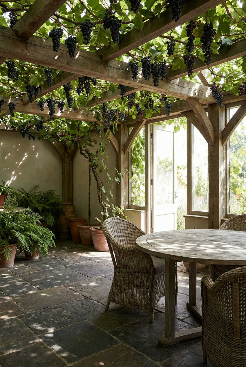 Pergola with Grapeseed Vines