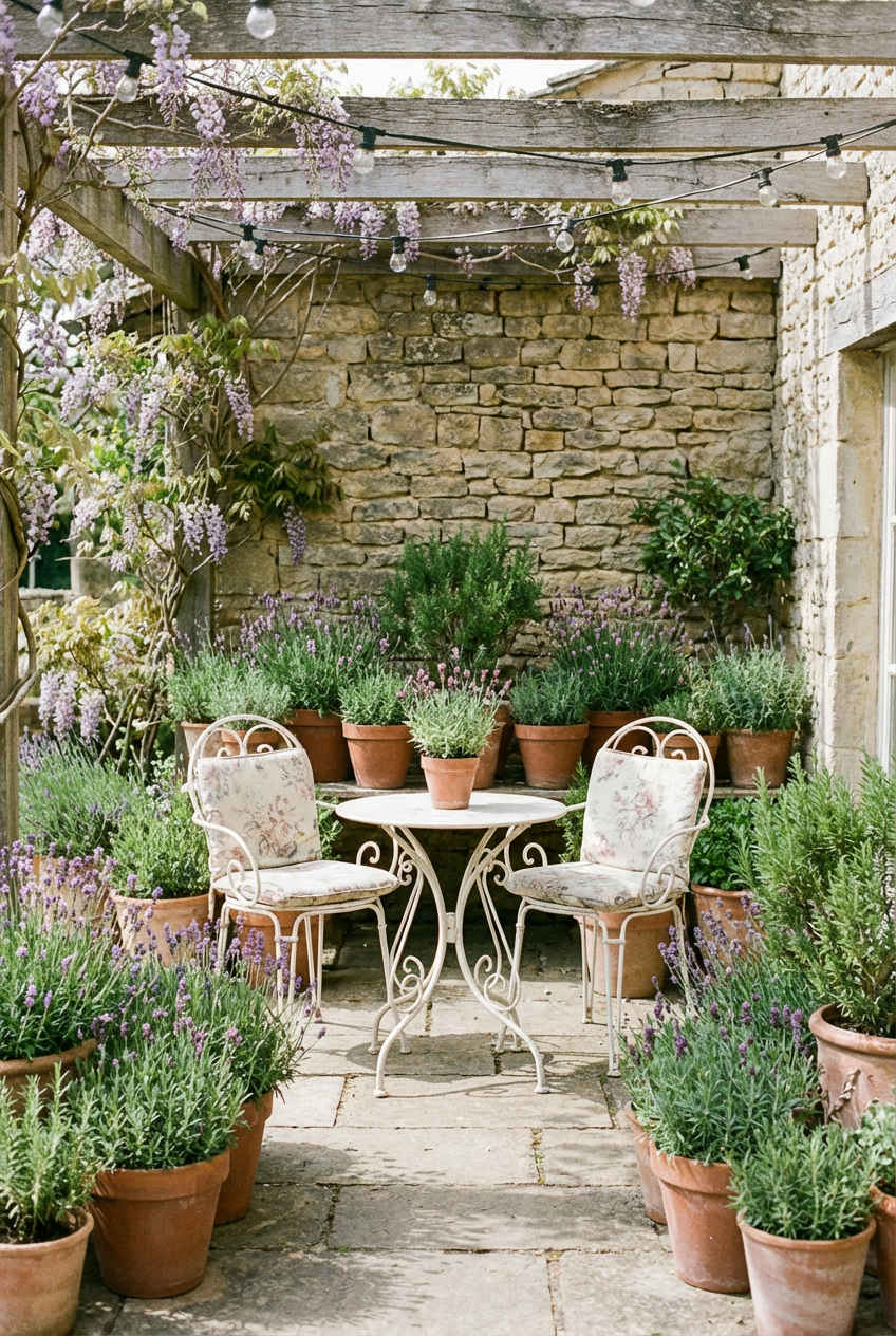 French Country Charm: Wrought Iron and Lavender