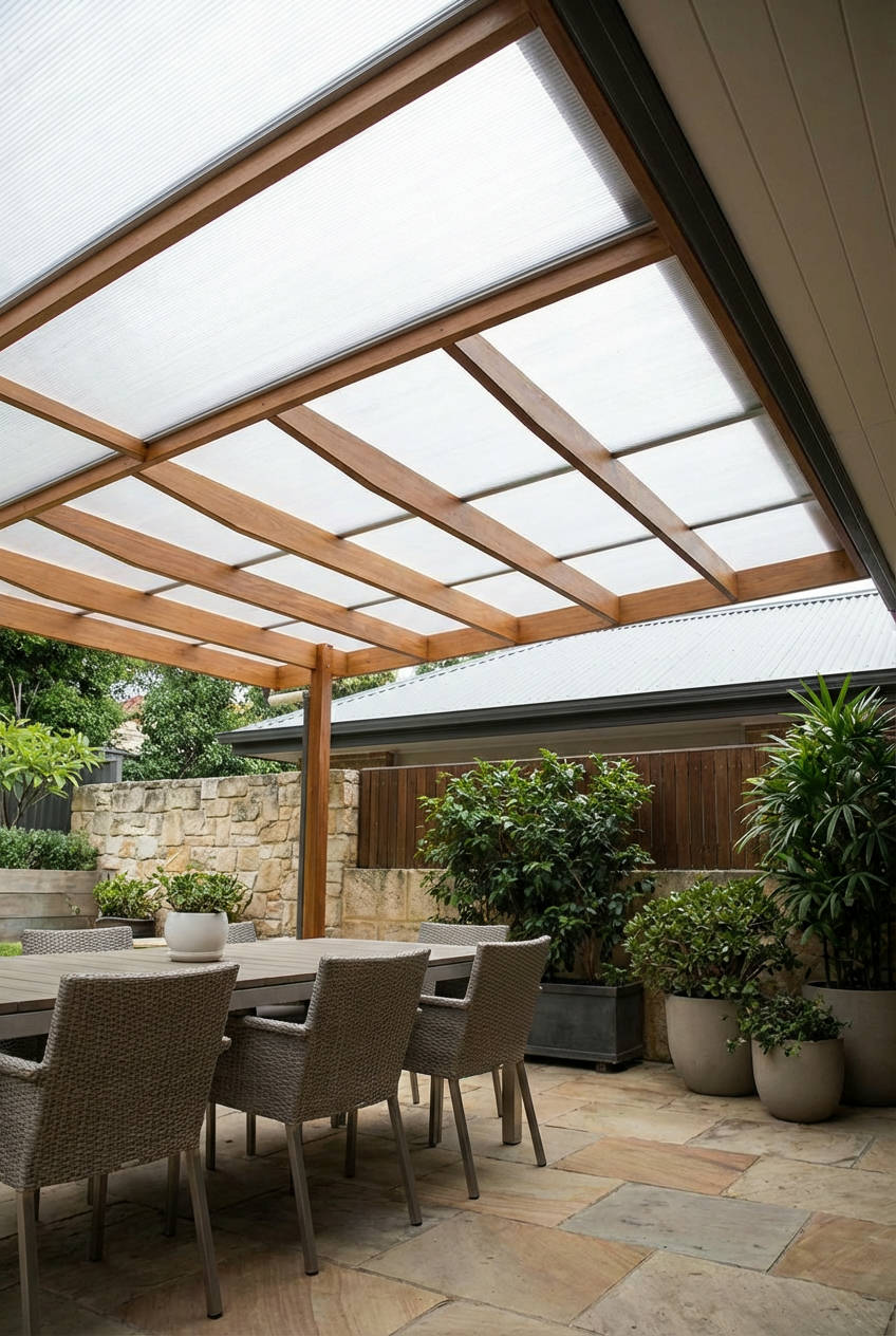 Pergola with Translucent Roof Panels