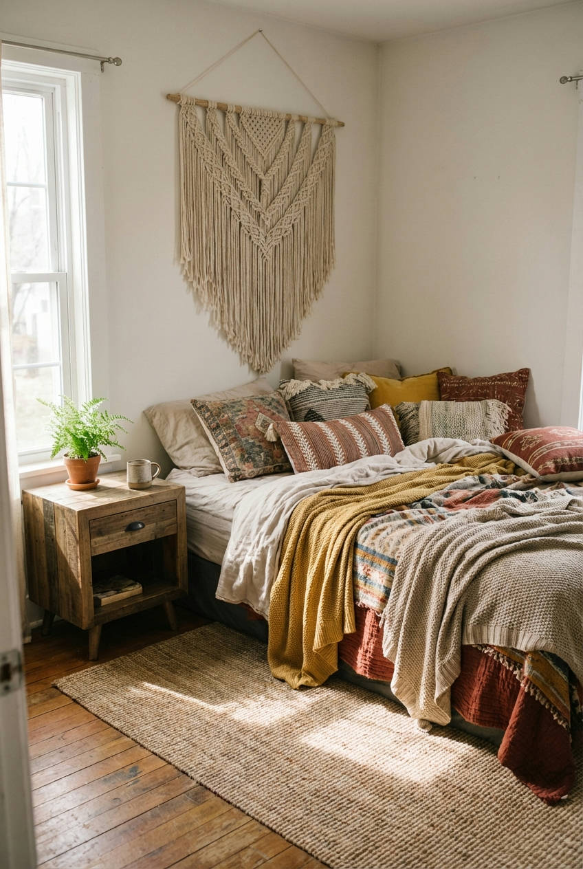 Patterned Throw Pillows and Blankets