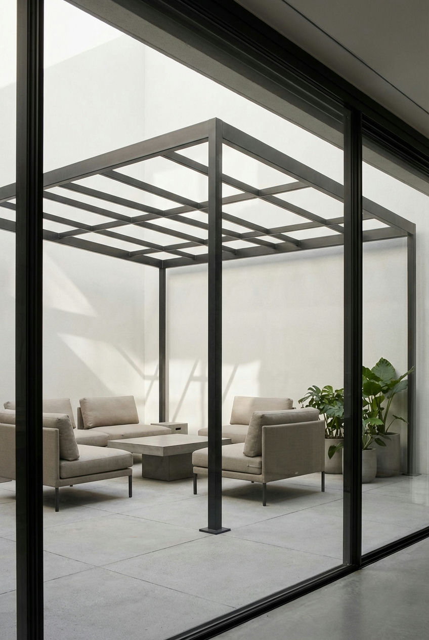Minimalist Black Metal Pergola