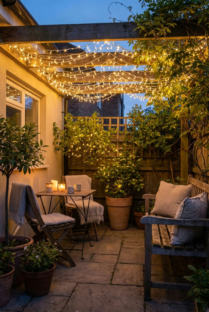 Overhead String Lights for Festive Charm