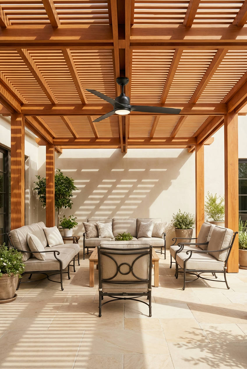 Pergola with Outdoor Fan