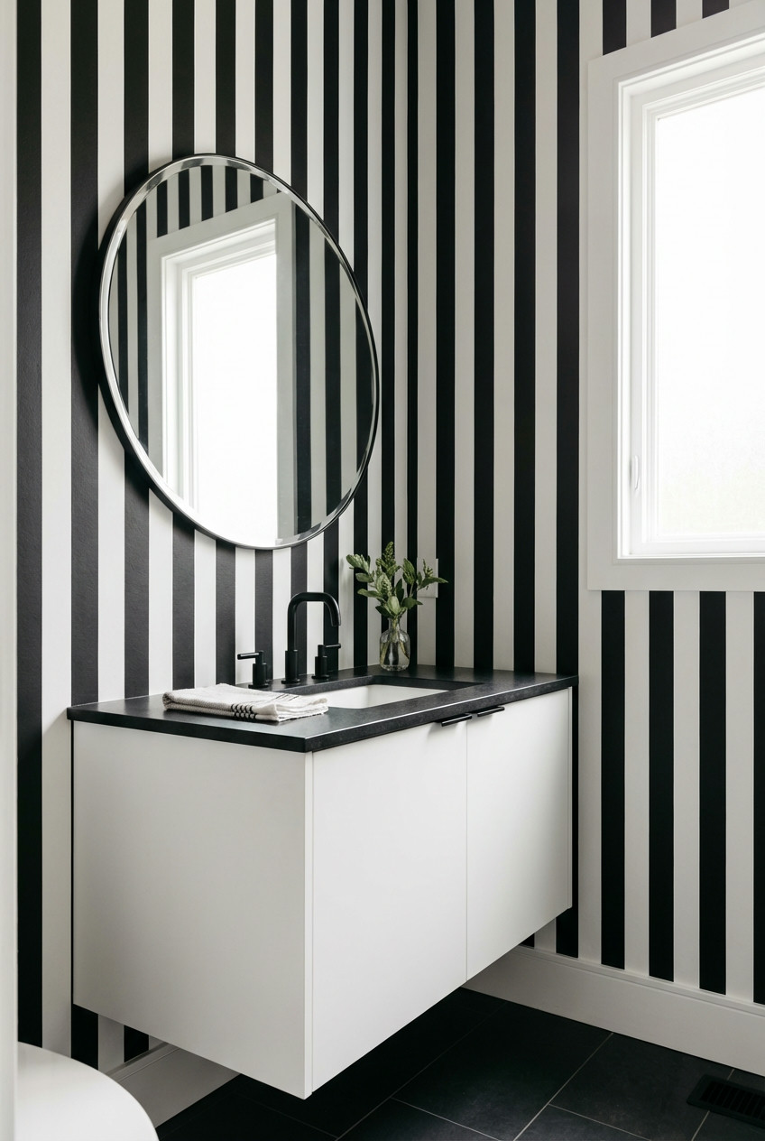 Glamorous Black & White Stripes