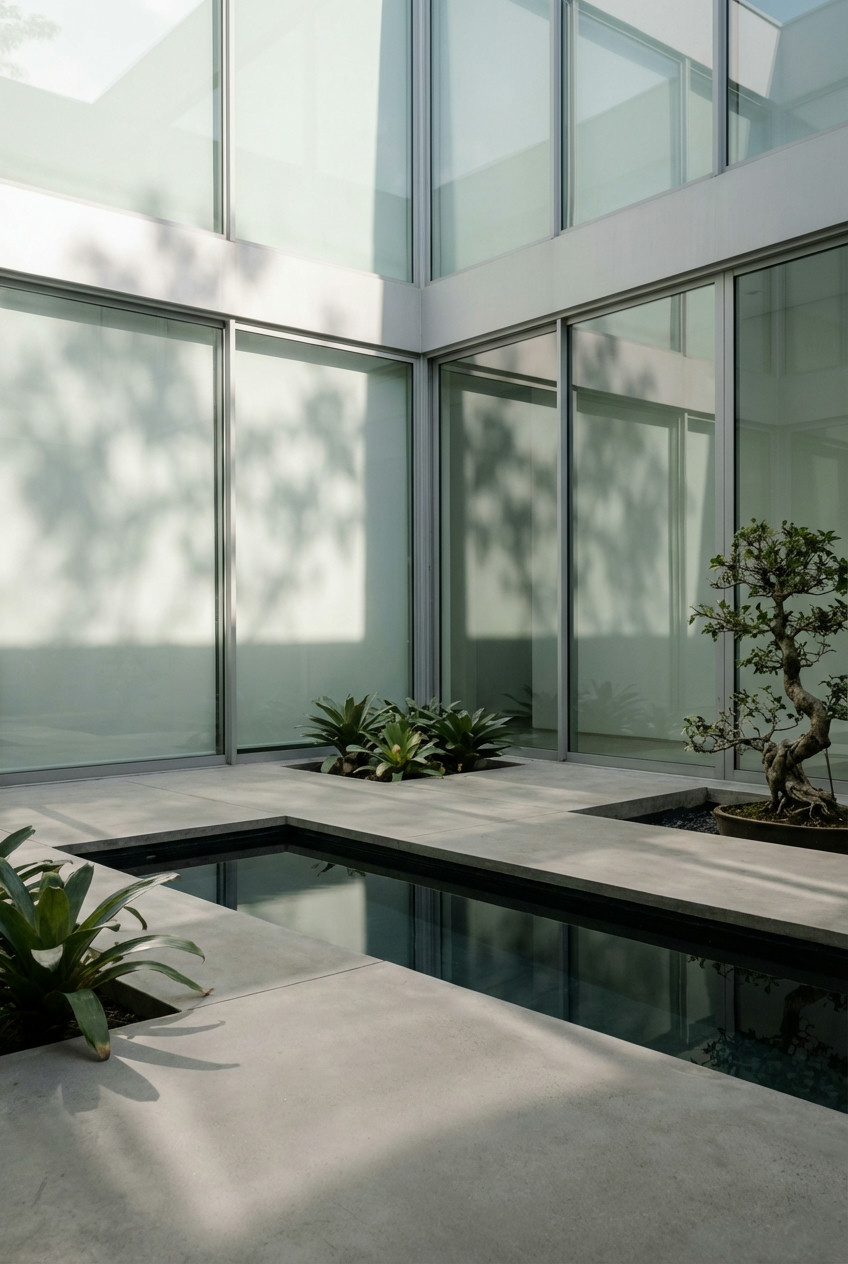 Minimalist Water Feature Garden