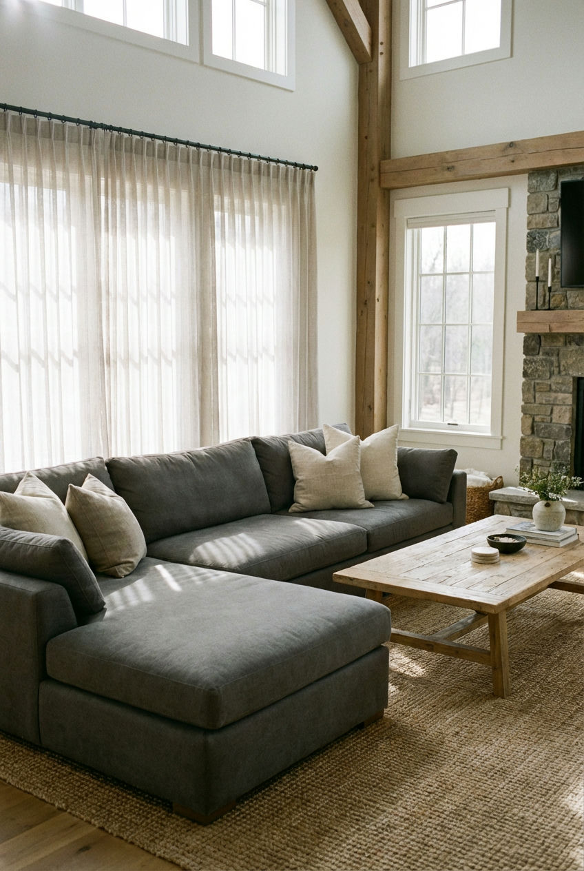 The Farmhouse Gray Couch: A Versatile Anchor