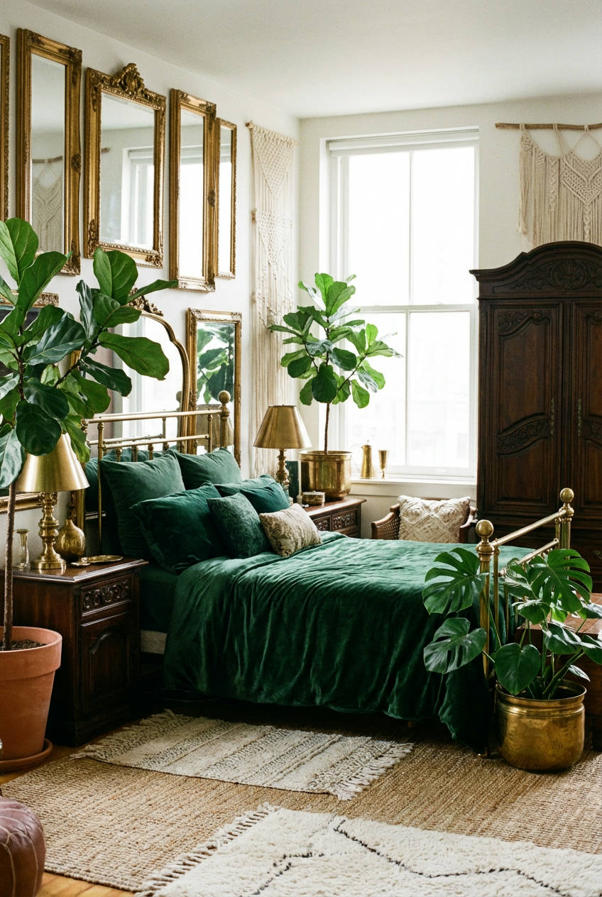 Deep Green and Gold Accents