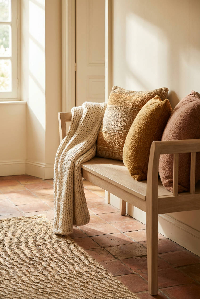 Cozy Bench with Textiles