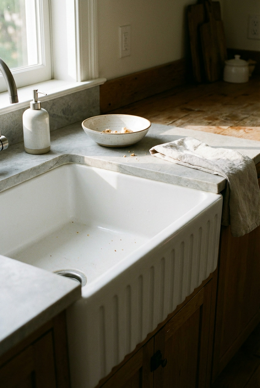Apron Front Sink with Fluted Details