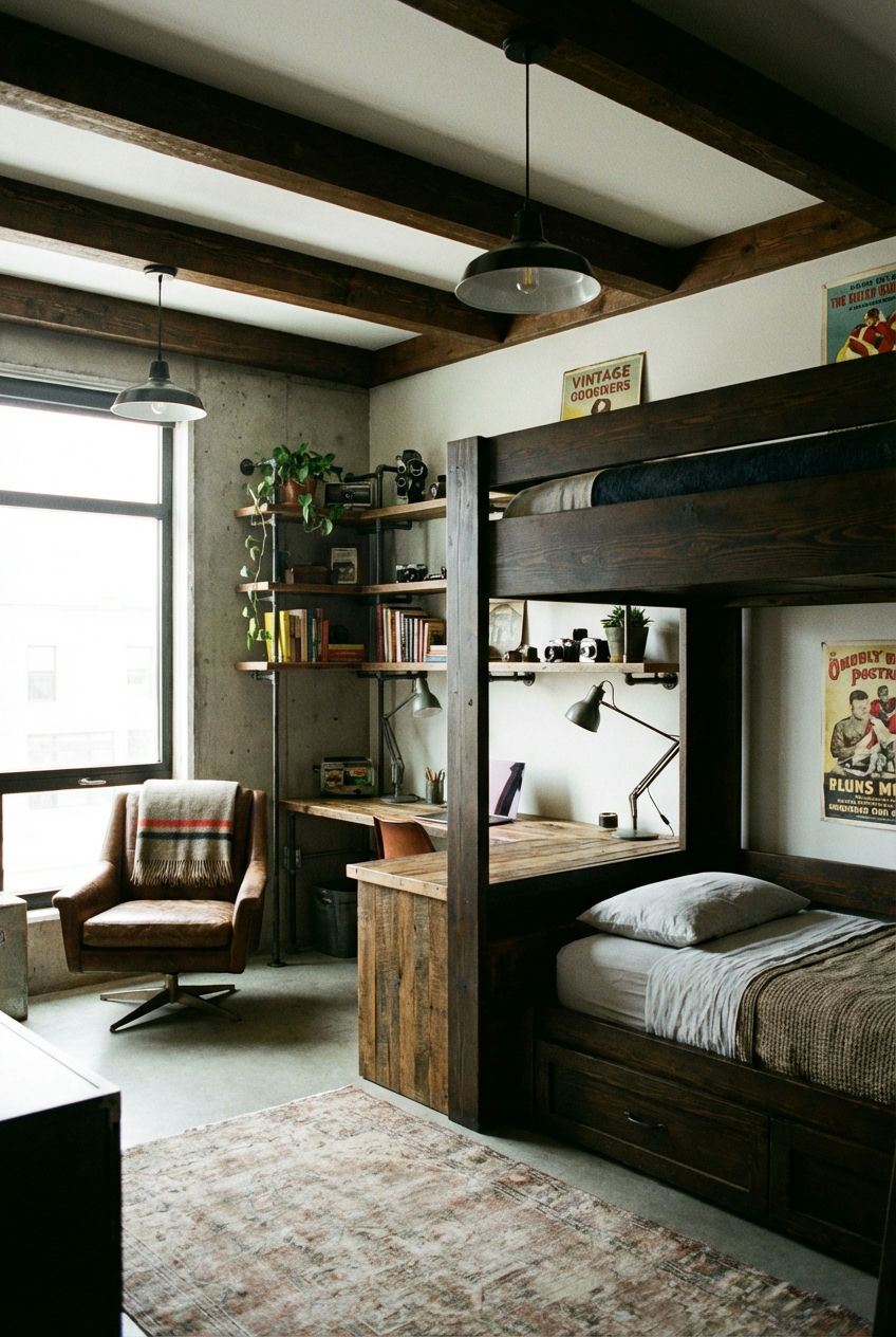 Rustic Modern Loft Vibe (ideas for guys)