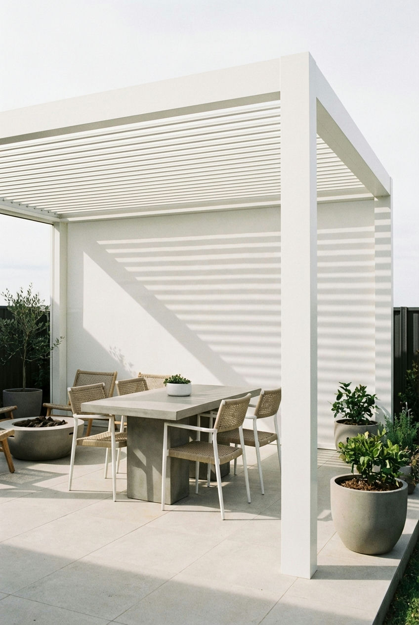 Contemporary All-White-Pergola