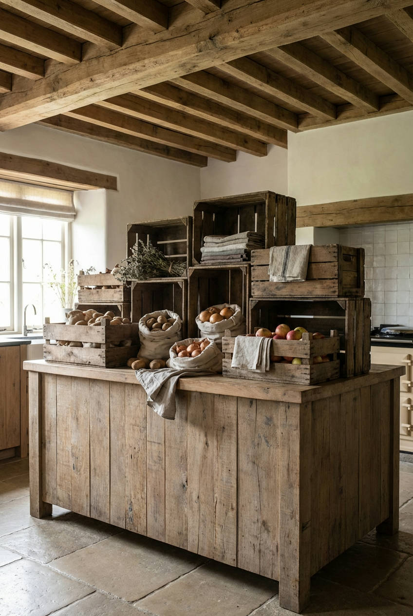 Exposed Wood Storage Crates