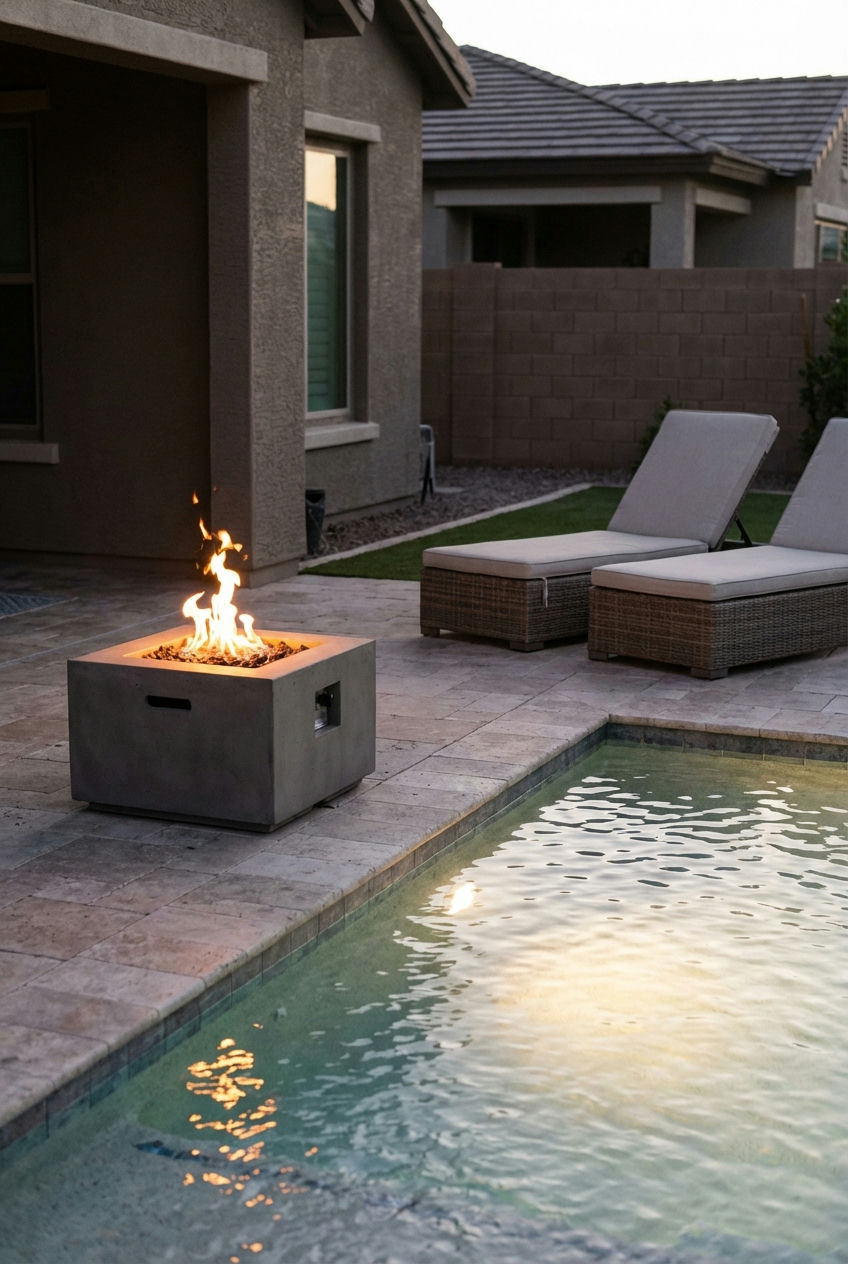Small Poolside Fire Pit