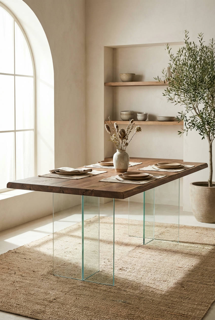 Warm Minimalism with Wood & Glass