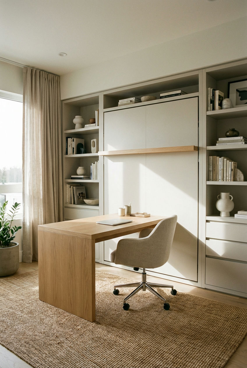 Multifunctional Haven: Murphy Bed Office