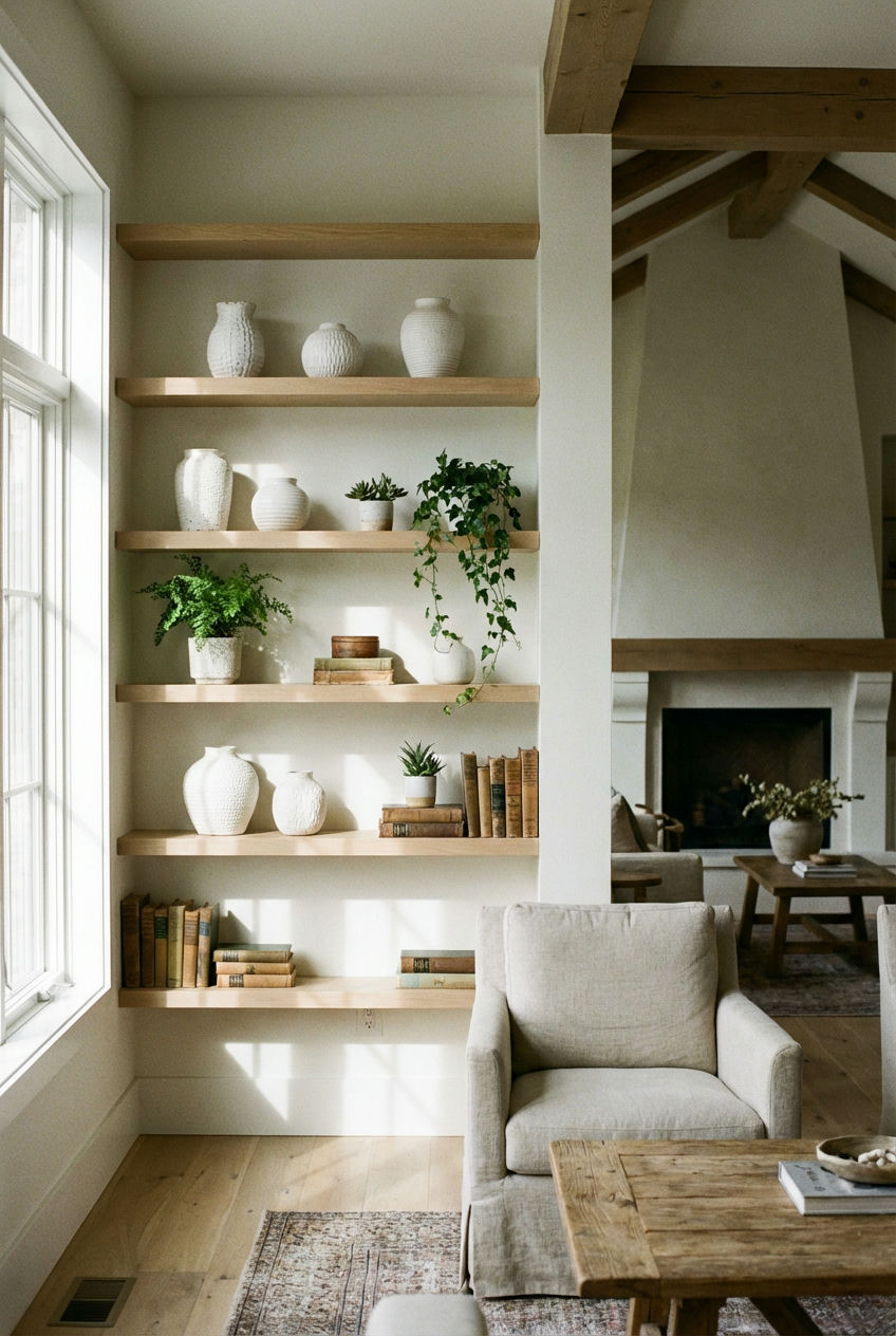 Open Shelving with Curated Displays