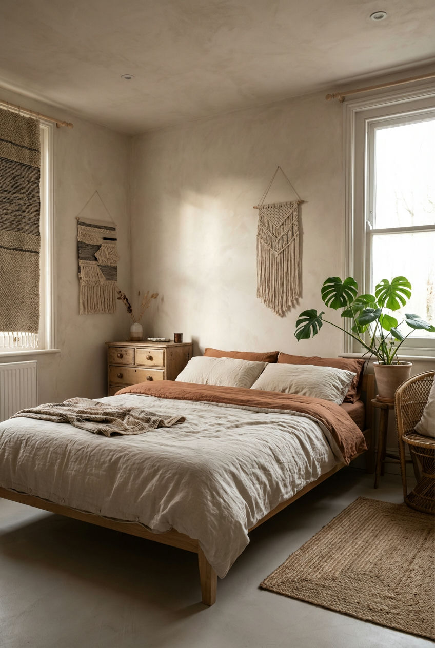 Earthy Paint Colors with Textured Walls