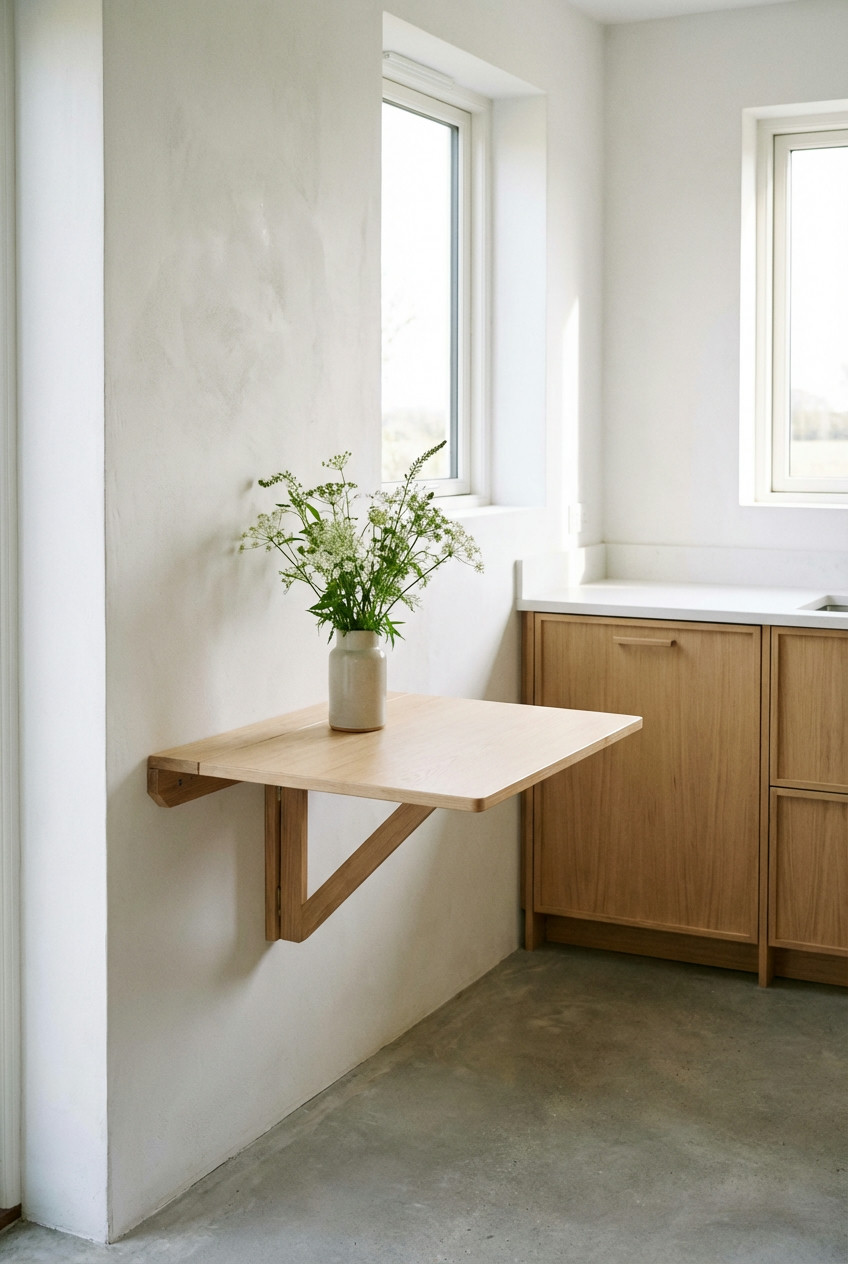 Wall-Mounted Fold-Down Table