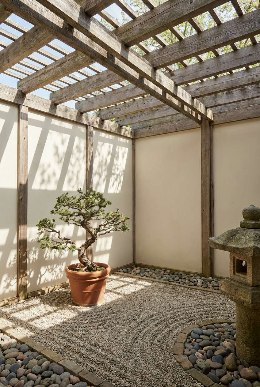 Pergola as a Zen Garden Retreat