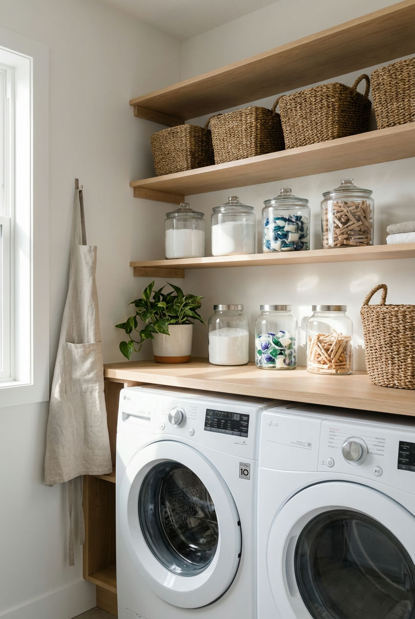 Open Shelving with Bins