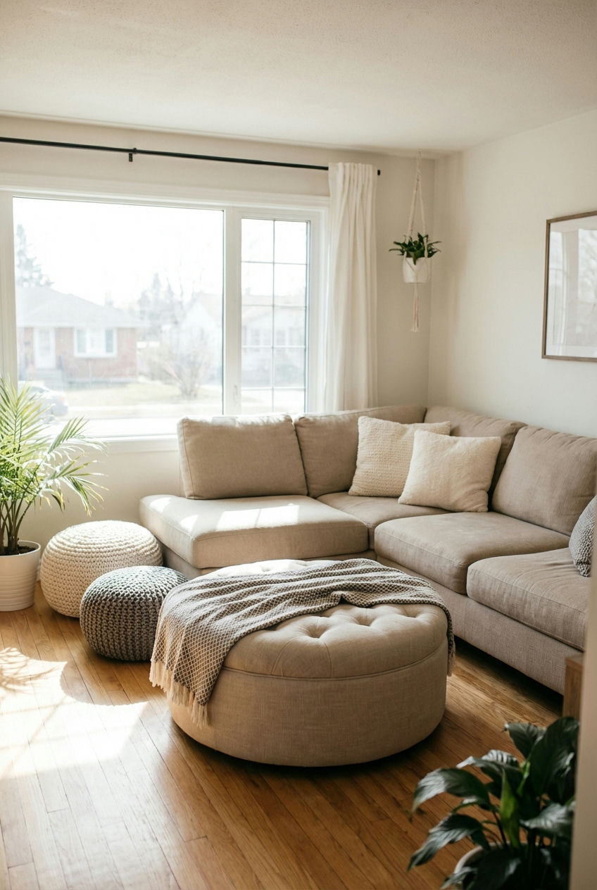 Flexible Seating Arrangements with Poufs and Ottomans