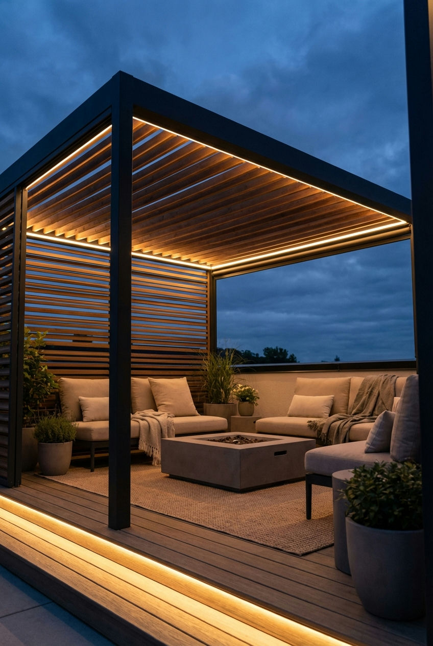 Integrated Smart Lighting Pergola
