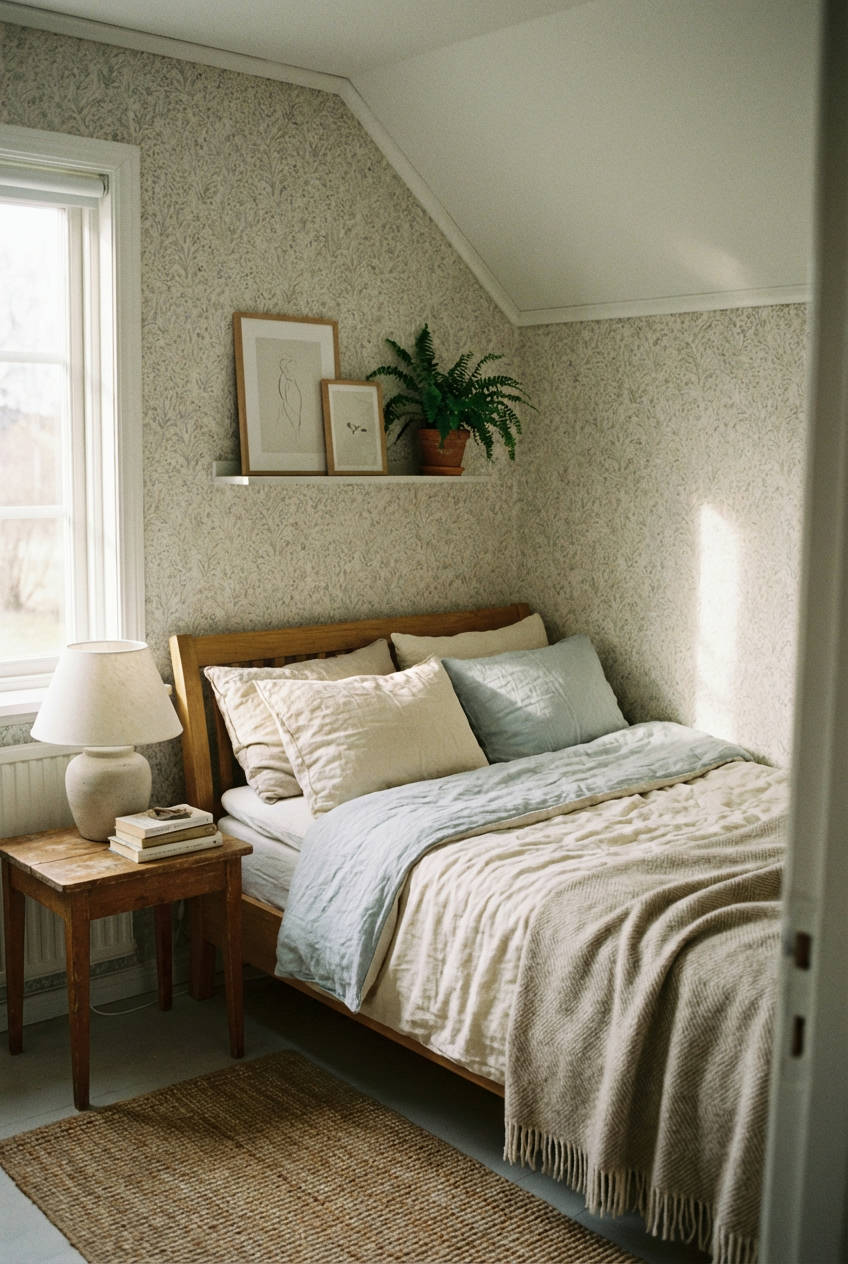 Accent Wall with Strategic Wallpaper