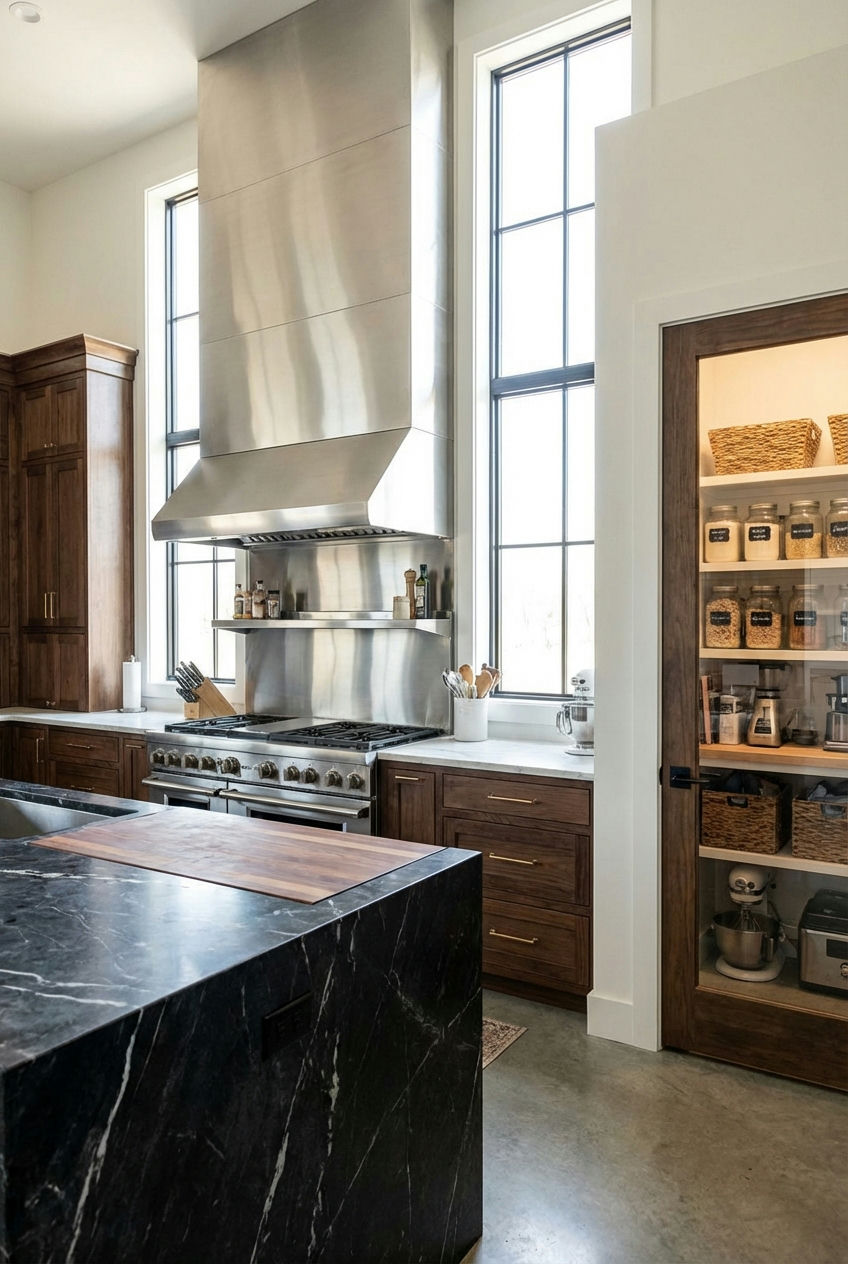 Chefs Kitchen with Walk-in Pantry