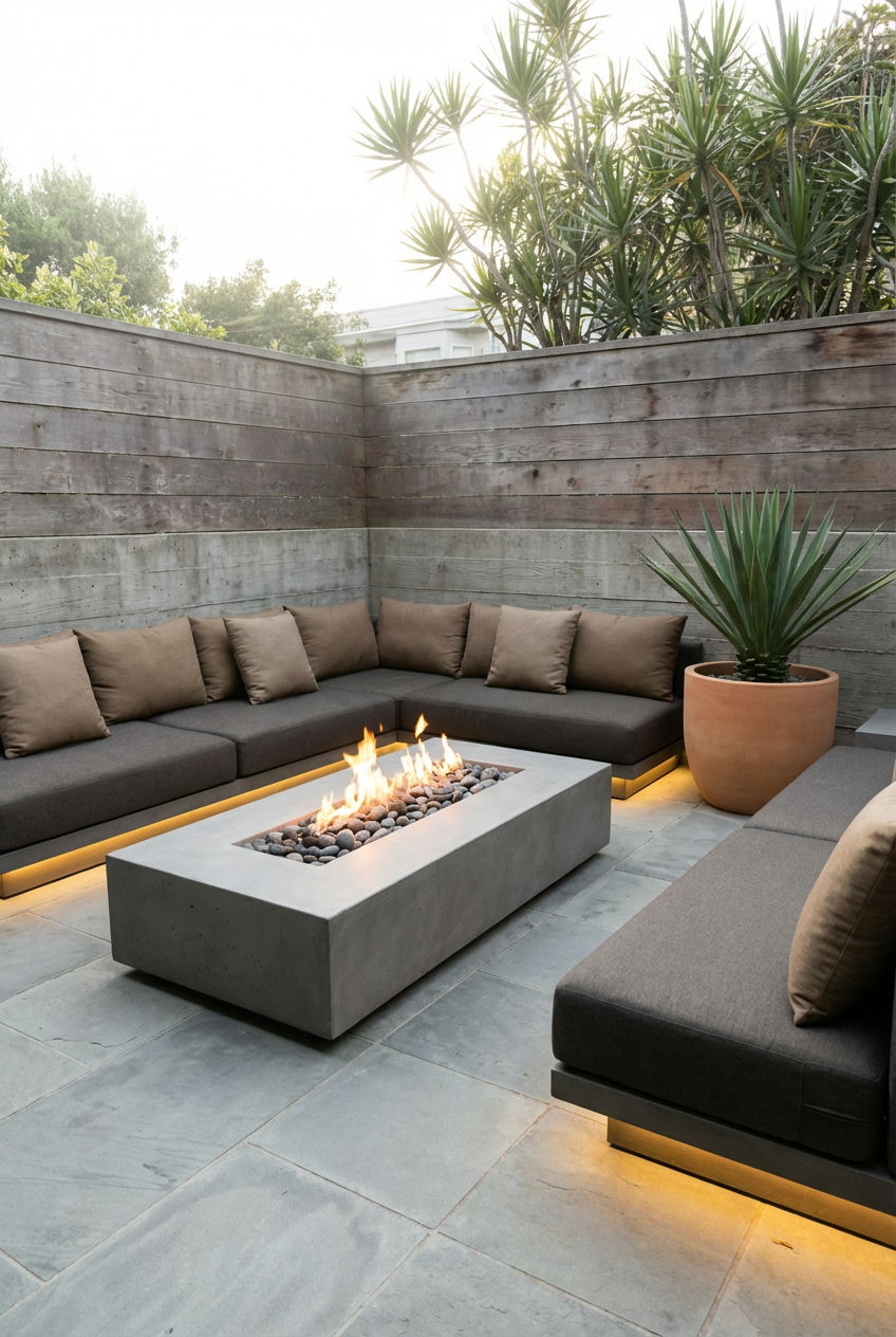 Contemporary Fire Pit Lounge