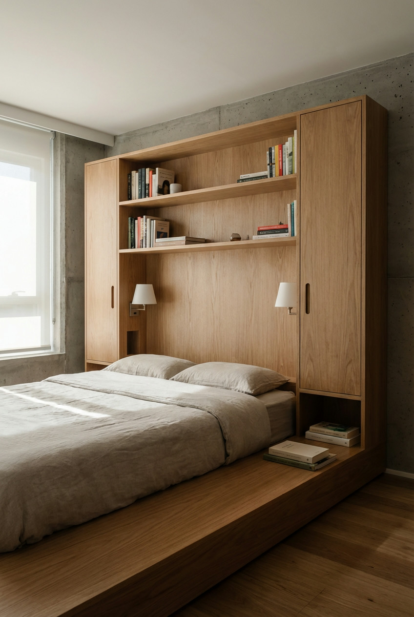Smart Storage Behind Your Headboard