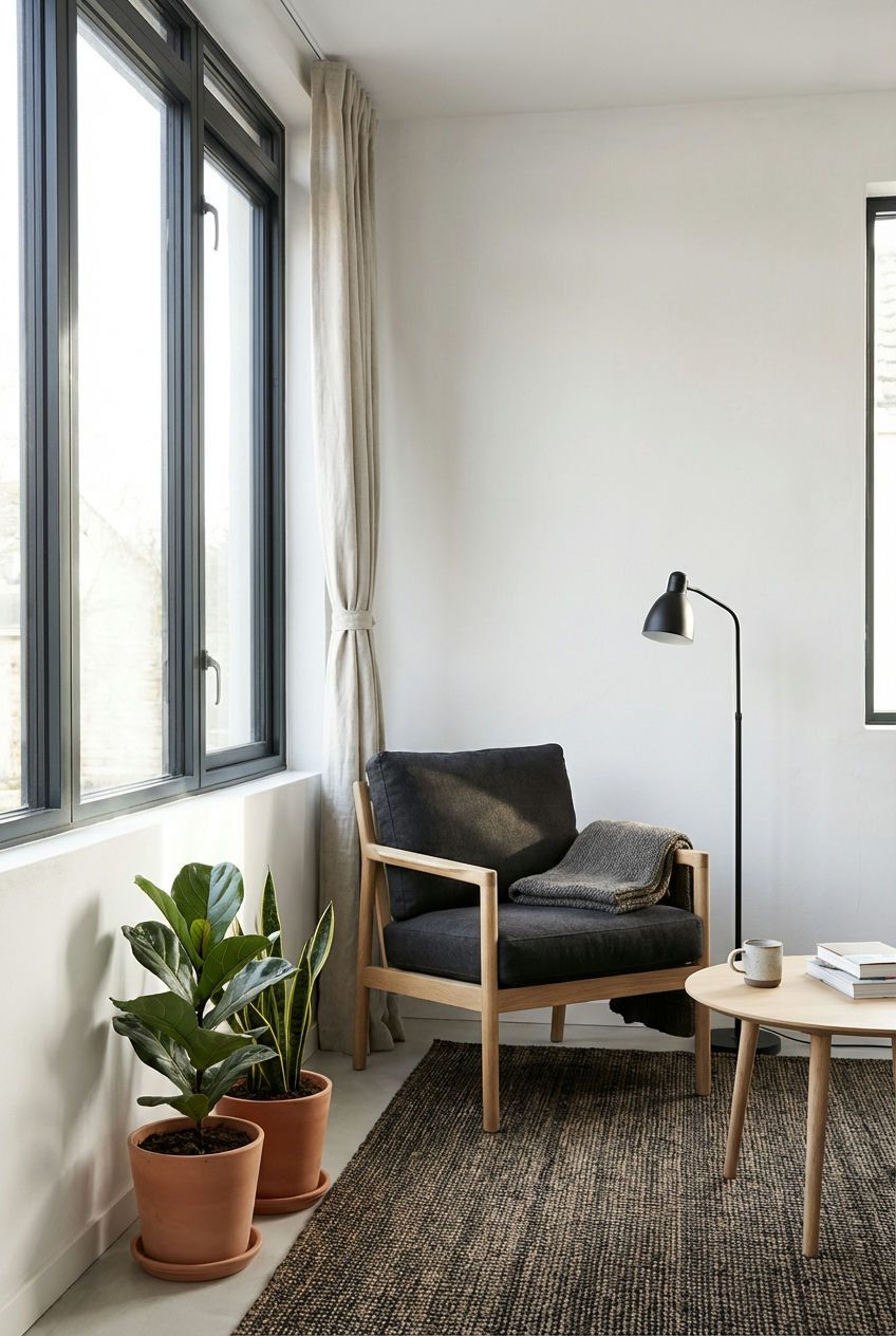 Scandinavian Chic with Dark Accents