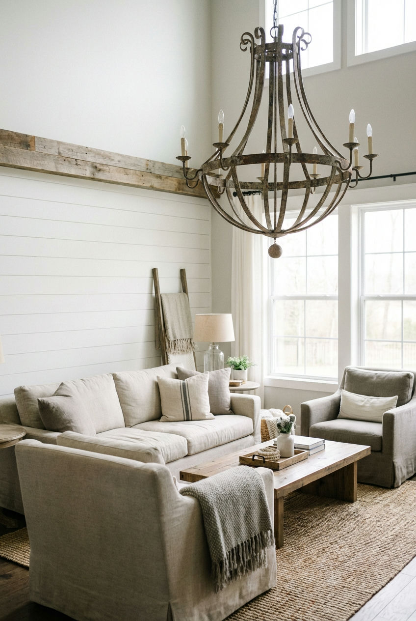 Statement Lighting with a Rustic Edge